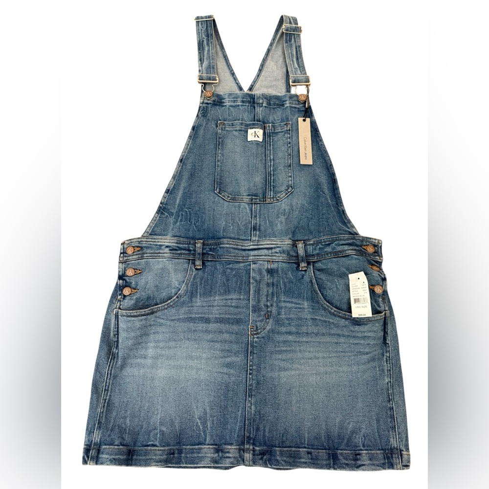 Calvin Klein Jeans Light Blue Denim Overall Dress
